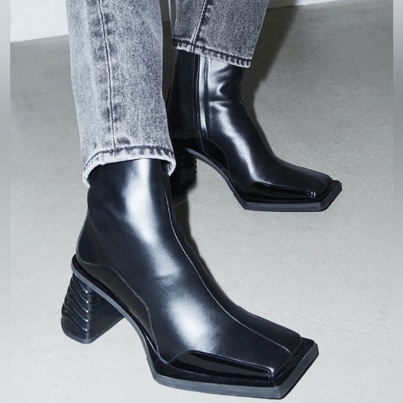 EYTYS Gaia Black Leather Boots Size 10/41 - Picture 1 of 16